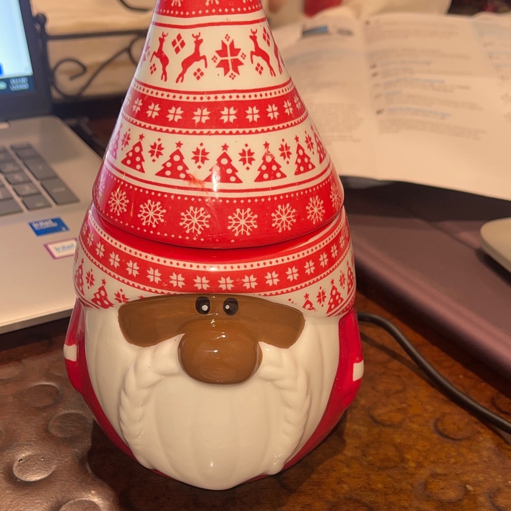 Festive Red Santa Cookie Jar